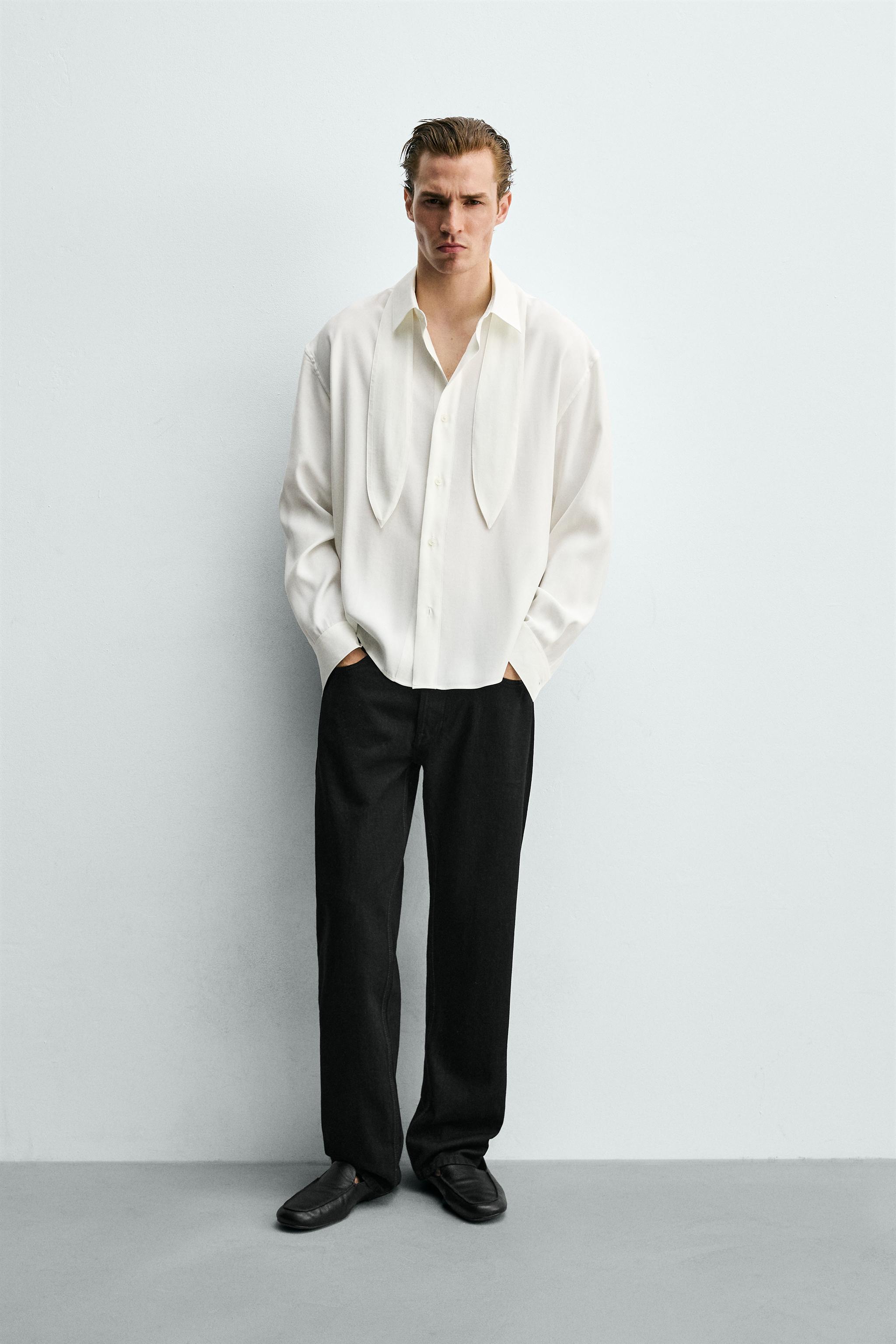 FLOWY SHIRT WITH SHORT TIE